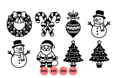 Hand Drawn Christmas Icons For Holiday Crafts Product Image 1