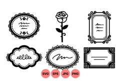Vintage Floral Frame Clipart Elements for Invitations Product Image 1