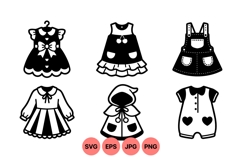 Vector Kids Dress Svg Clipart For Children Wear Product Image 1