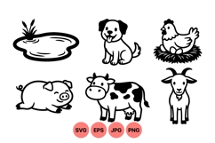 Hand Drawn Farm Animal Vector Illustration Product Image 1