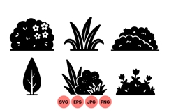 Vector Garden Plant Silhouette Clipart Design Product Image 1