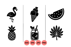 Tropical Summer Icons Clipart For Crafting And Design Product Image 1