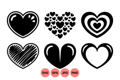 Hand Drawn Heart Icons For Valentines Design Product Image 1