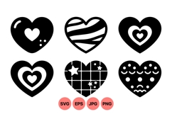Cute Decorative Heart Icon Vector Product Image 1