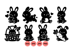 Cute Bunny Silhouette SVG Clipart For Easter Crafts Product Image 1