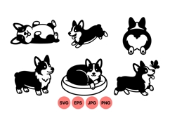 Adorable Corgi Puppy SVG Clipart Illustrations Product Image 1