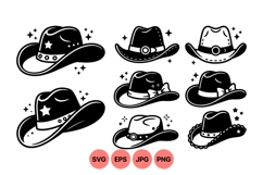 Black Western Cowboy Hat Vector Illustration Product Image 1