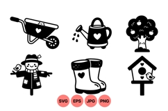 Hand Drawn Cute Garden Clipart Illustrations Product Image 1