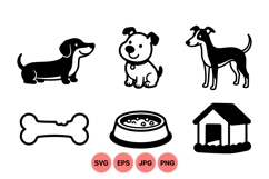 Cute Dog Vector Clipart For Pet Crafts Product Image 1