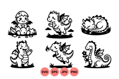 Cute Baby Dragon SVG Clipart For Crafts Product Image 1