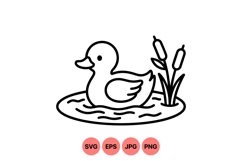 Hand Drawn Duck Vector Illustration for Crafts Product Image 1