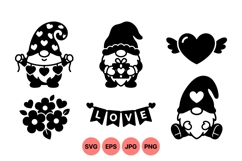Cute Valentine Gnome Clipart For Craft Product Image 1