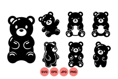 Cute Black Bear Silhouette Vector Design Product Image 1