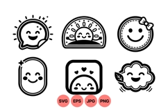 Cute Happy Emoji Vector Icons For Crafts Product Image 1