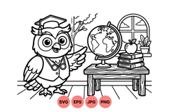 Cute Teacher Owl Vector Illustration For Classroom Use Product Image 1