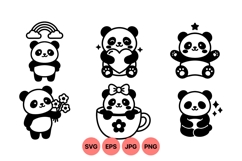 Cute Panda SVG Clipart For Craft Projects Product Image 1