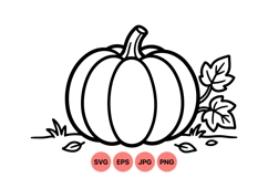 Hand Drawn Pumpkin Outline Clipart For Fall Designs Product Image 1