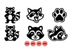 Vector Raccoon Illustrations For Kids Crafts Product Image 1