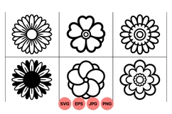 Black And White Floral Clipart Vector Design Product Image 1