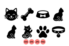 Cat Silhouette Vector Clipart For Pet Designs Product Image 1