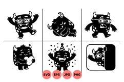 Cute Cartoon Monster Clipart Graphics For Kids Product Image 1