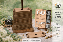 Guest Book Alternative Lasercut.Birthday Sign With Stand SVG Product Image 1