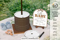 Guest Book Alternative Laser Cut. Baby Shower Sign SVG Product Image 1