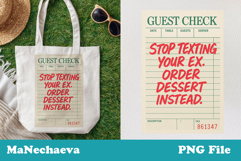 Funny Trendy Guest Check PNG Emotional Quote Design Product Image 1