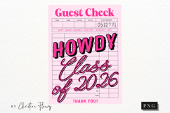 Howdy Class Of 2026 Guest Check PNG Product Image 4