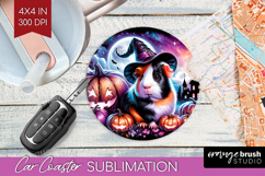 Guinea Pig Halloween Car Coaster Cute Animal Coaster PNG Product Image 1