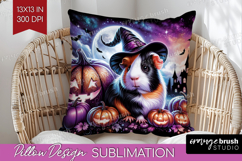 Guinea Pig Halloween Pillow Sublimation Cute Animal Pillow Product Image 1