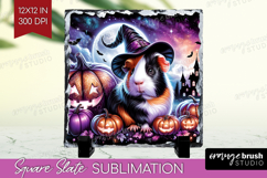 Guinea Pig Halloween Slate PNG Cute Animal Square Slate Product Image 1