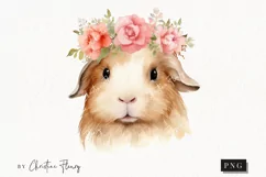 Guinea Pig With Flower Crown PNG | Spring PNG Product Image 1