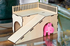 Guinea Pig House, Small Pet Home - laser cut file, SVG DXF Product Image 3
