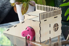 Guinea Pig House, Small Pet Home - laser cut file, SVG DXF Product Image 2