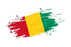 Flag of Guinea in Brush Paint Style on White Background Product Image 1