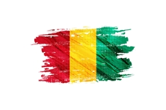 Guinea National Flag in Grunge Brush Stroke Style Product Image 1