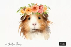 Watercolor Guinea Pig Clipart | Watercolor Animal PNG Product Image 1