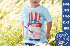 Guitar Gnome Lefty Clipart | 4th Of July Patriotic Svg Product Image 1