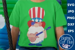 Guitar Gnome Clipart | 4th Of July Patriotic Svg Design Product Image 1
