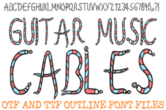 Guitar Music Cables Font Letters Alphabet ABC Text Hand Drawn by Squeeb Creative