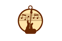 Guitar Christmas Laser Cut Ornament SVG, Musician Decoration Product Image 2