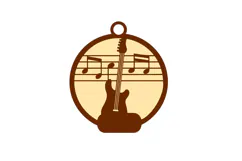 Guitar Christmas Laser Cut Ornament SVG, Musician Decoration Product Image 2