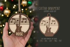 Guitar Christmas Laser Cut Ornament SVG, Musician Decoration Product Image 1