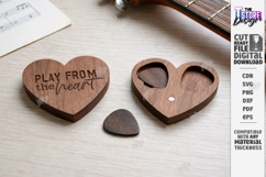 Guitar Pick Holder Laser Cut | Storage Box | Heart Pick Box Product Image 1