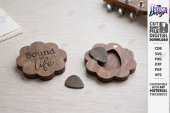 Guitar Pick Holder Laser Cut | Storage Box | Flower Pick Box Product Image 1