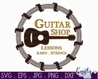 Vintage Farmhouse Home Round Sign Svg | Guitar Shop Product Image 2