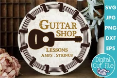 Vintage Farmhouse Home Round Sign Svg | Guitar Shop Product Image 1