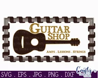 Vintage Farmhouse Home Sign | Guitar Shop Music Wall Art Svg Product Image 2