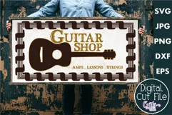 Vintage Farmhouse Home Sign | Guitar Shop Music Wall Art Svg Product Image 1